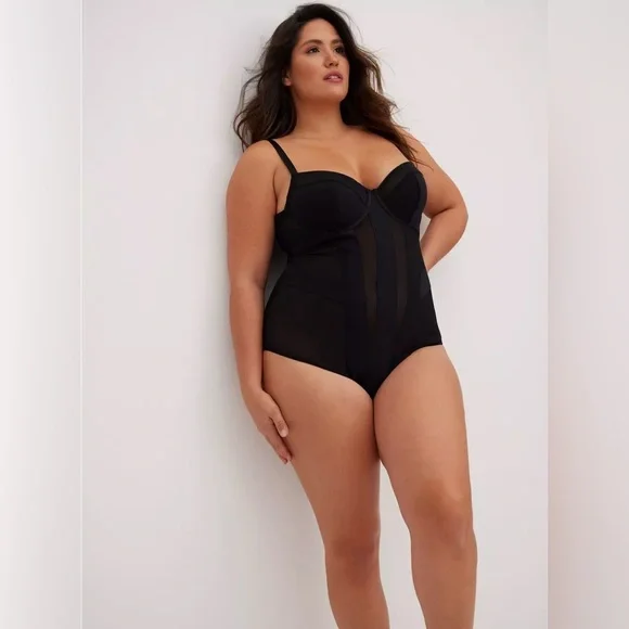 Torrid Curve Black Sheer Corset Bodysuit Lingerie Size 2 Plus - Picture 1 of 6